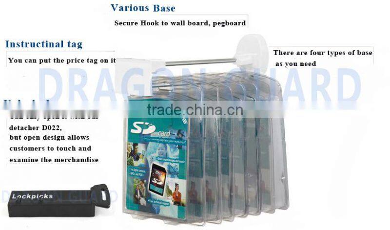 Security Display metal peg hook metal security magnetic peg hook