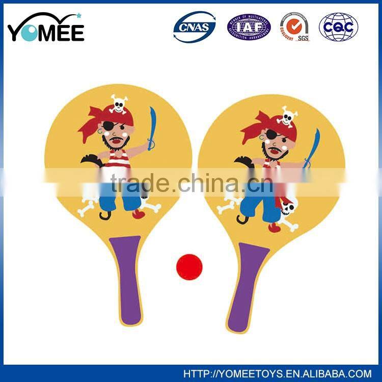 Top selling cheap price carton wooden beach racket set for kids