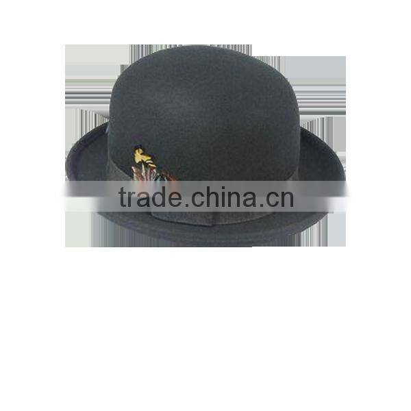 Brim Curling Felted Bowler Hat