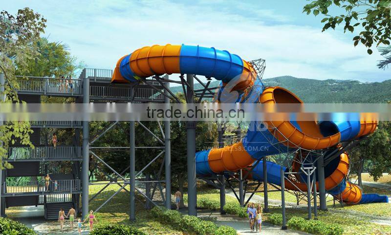 Children's Favorite Amusement Fiberglass Trumpet Water Slide