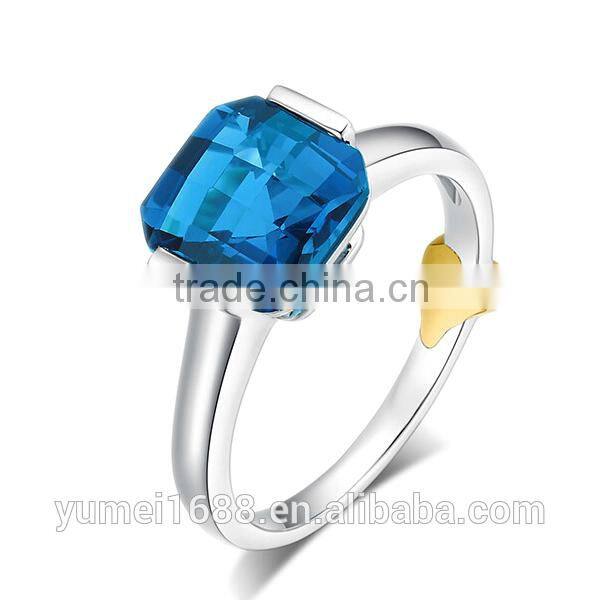 One Single Stone Engagement Ring 925 Sterling Silver With Rhodium Plated