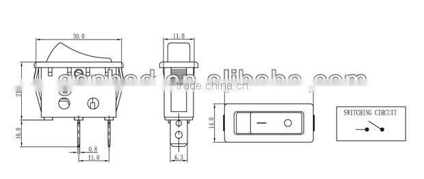 Rectangle on off rocker switch
