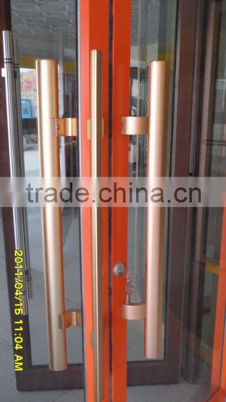 Orange colour aluminum door with High-grade shake handshandle can be used for balcony