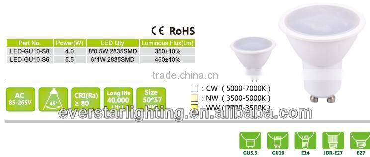 4W 360LM GU10 led spot light, led bulb