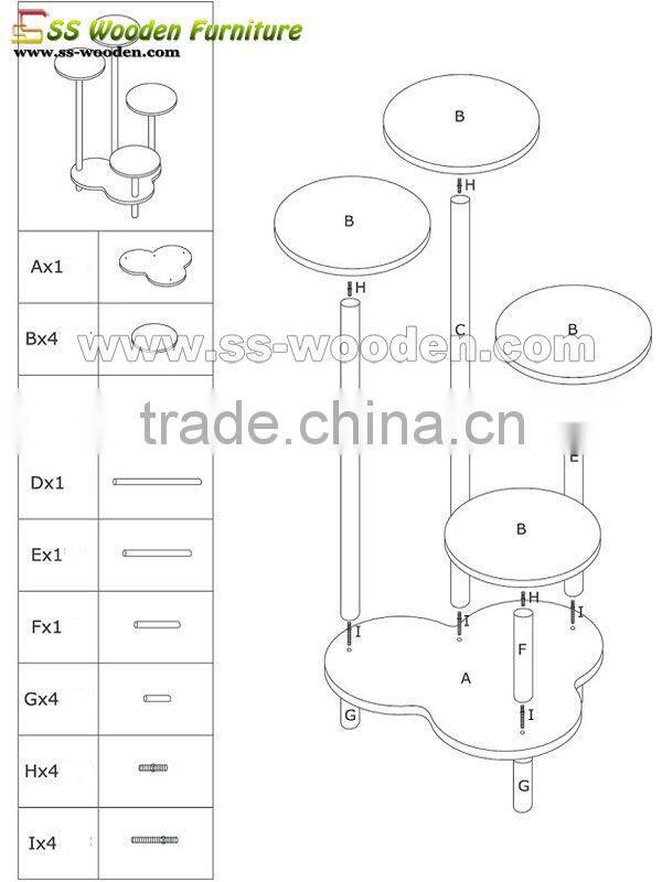 Home decorative fibre flower stand FS-4343725