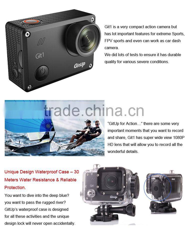 Support different shooting waterproof wifi sport camera with 1080P.