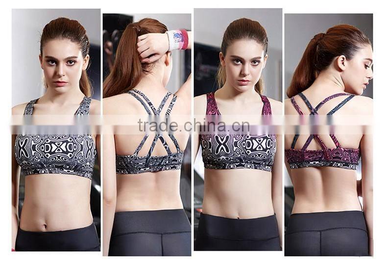 new fashion sport bra quick-drying bra active wear custom sport bra elastic band yoga bra plain sport halterneck bra