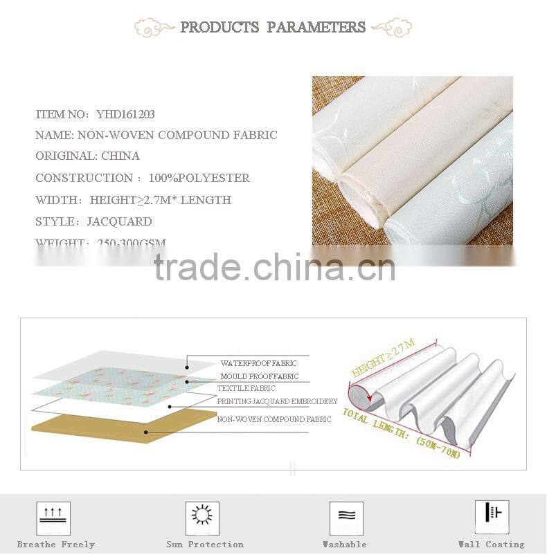 polyester non-woven compound jacquard wallpaper pvc wallpaper adhesive buy wallpaper