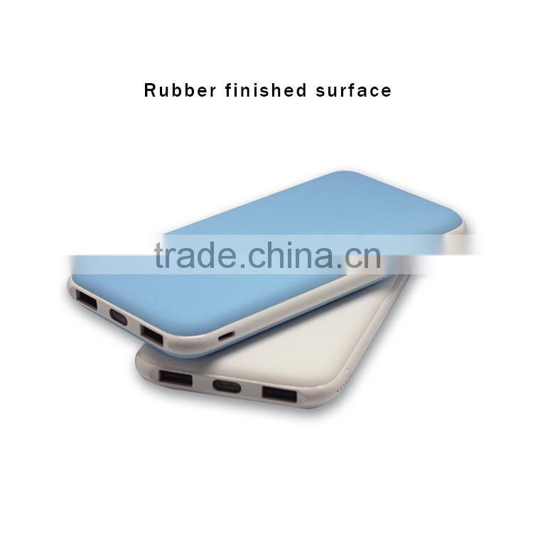Rubber finished 2A fast charging portable powerbank 10000mah