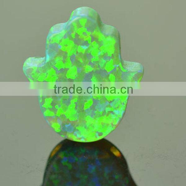 wholesale turkish 55 colors 11x13mm lab created jewelry opal hamsa with drilled hole