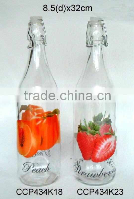 CCP434K42 glass milk bottle with decal printing