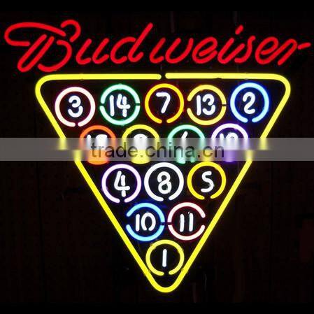UL Listed Budweiser 15 Ball Rack Neon Light Sign