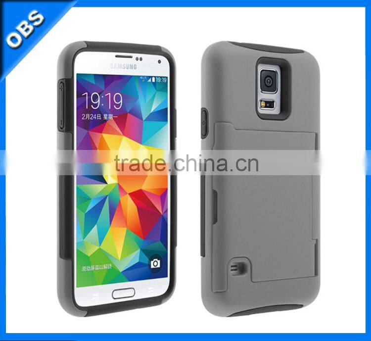 PC silicone mobile phone case with stand case function for samsung S5