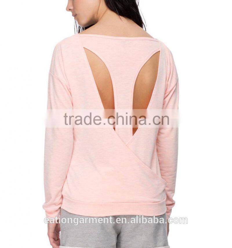 2016 OEM women's cotton spandex long sleeve t shirt