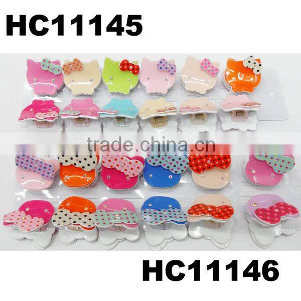 cute child mini decorative crystal plastic hair claw clip