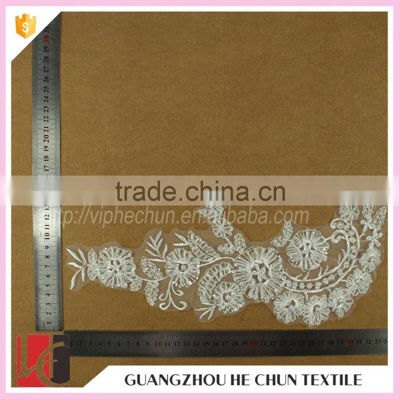 HC-2781-1 Hechun Tulle Made Beaded Lace Bridal Applique for Dress
