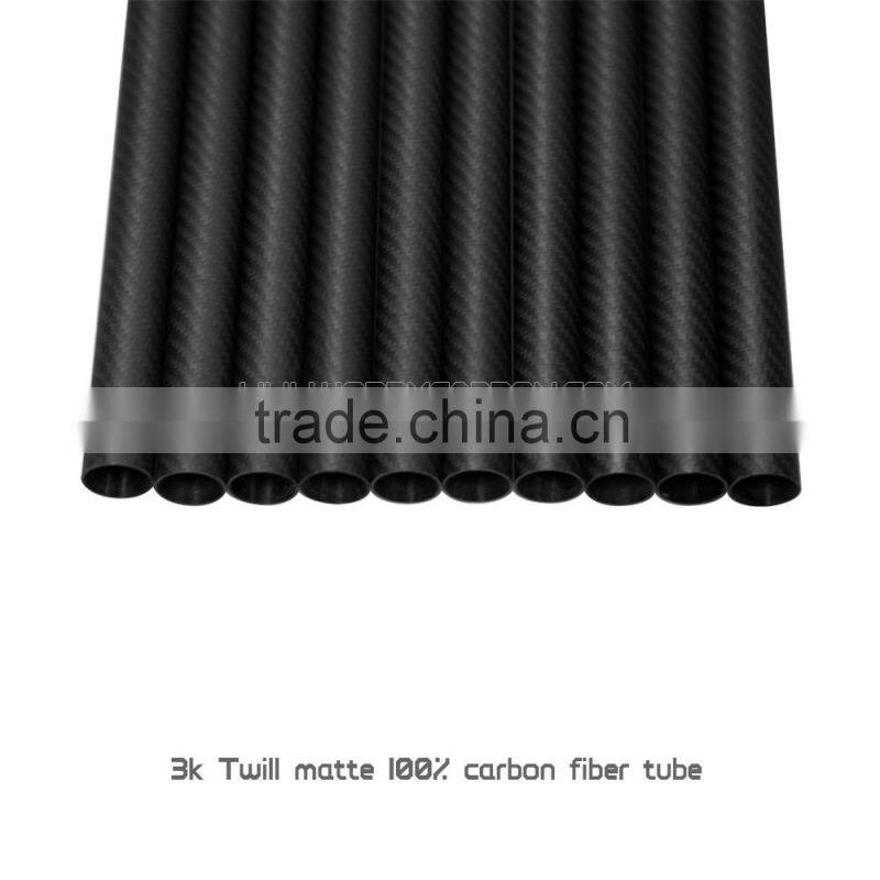 High precision 7*5*1000mm 3k Matte Twill/Plain 100% full carbon fiber exhaust tube pipe steel tube