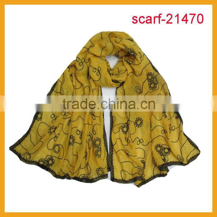 latest lady fashion scarf paisley embroidery scarf