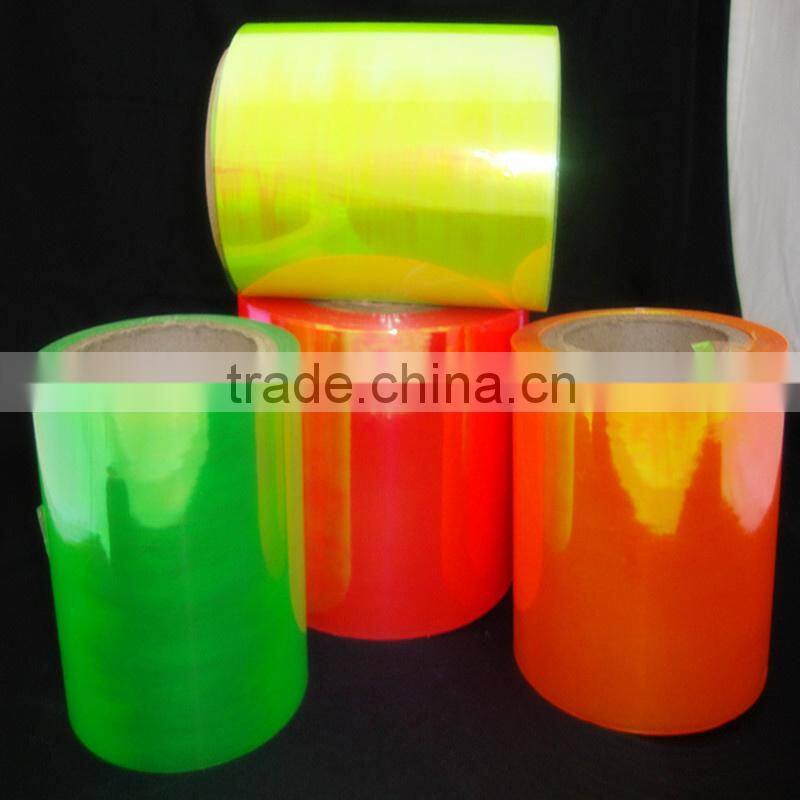 High Quality And Hot Selling PVC Fluorescent Rainbow Film Candy Packaging