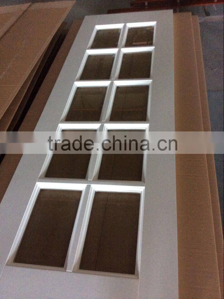 White painted arched interior french door with glass & MDF panel