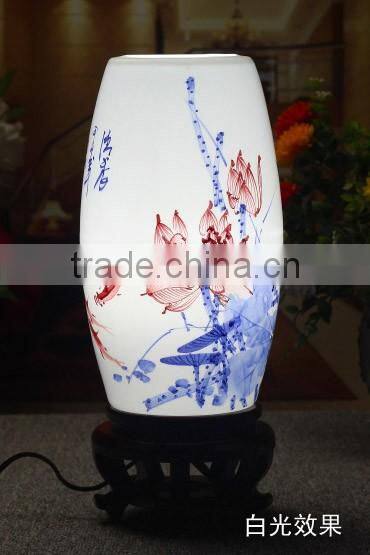 Wedding Gift Mother day's Gift valentines gift AntiqueTable Lamp Jingdezhen Ceramic Bamboo Craft Bedside LED E27 220v 110v