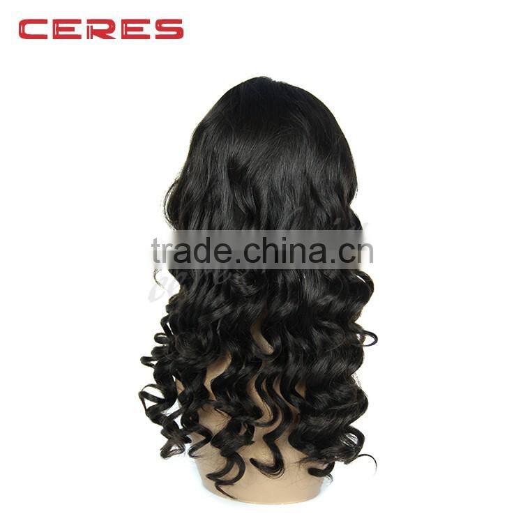 gorgeous long length and high density brazilian virgin remy full lace human hair wig with noble french curl
