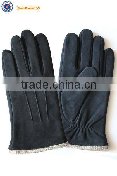 Man pig suede leather gloves thick to keep warm, leisure of basic style