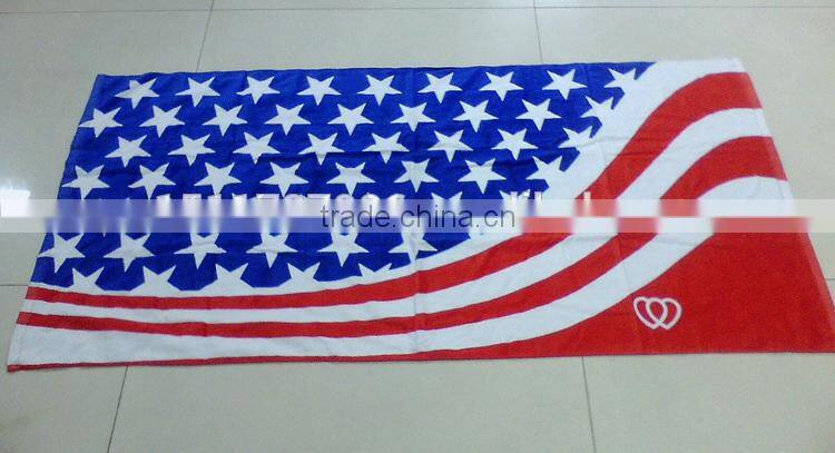 2015 super fashion Customized star printed flag beach towel