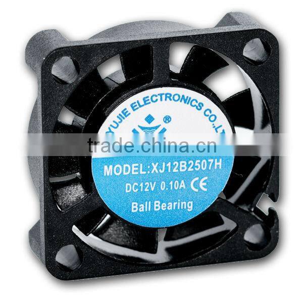 5v 12v 25mm 2507 mini brushless dc fan 25x25x07mm from Shenzhen