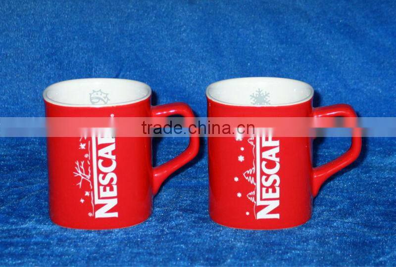 Nescafe Red Color Glazed Stoneware Mug