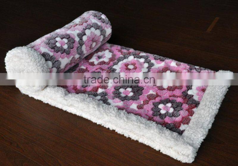 jacquard fleece sherpa throw