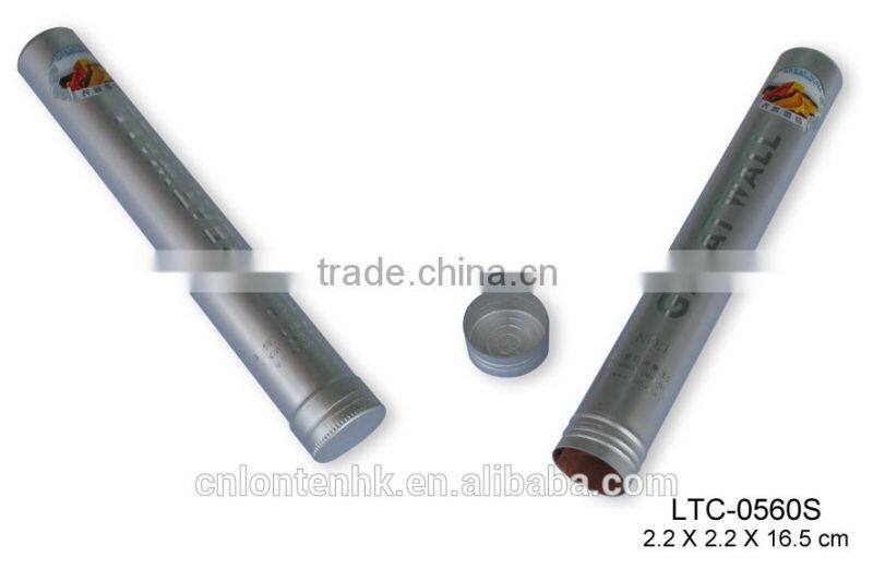 sliver aluminum cigar tube
