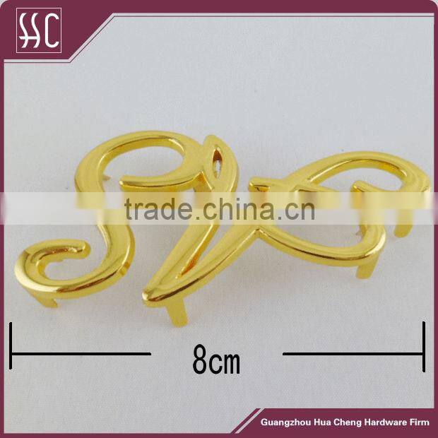 heart shape nickel plate metal brand logo label