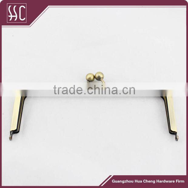 8*3 inch ball clasp metal purse frame,kiss lock metal purse frame,antique brass metal purse frame
