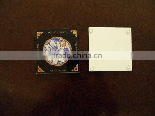 High quality square clear glass coasters