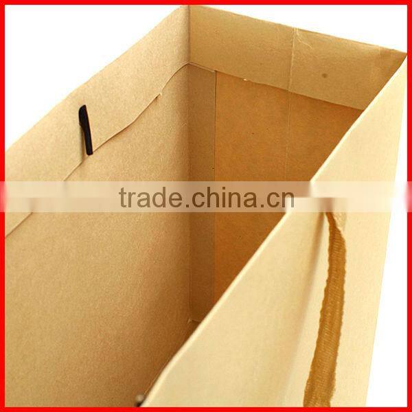 2014 New Fashion High Quality Light Brown Kraft Paper Shipping Bag Wholesale