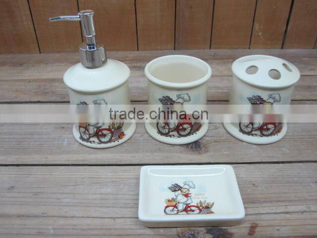 decorative new chef design ceramic complete bathroom set