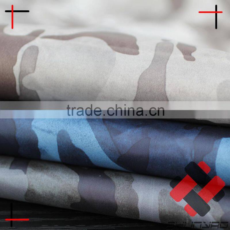 50D 72F multi filament camouflage fabric 100% 300T polyester taffeta printed for Padded Jacket