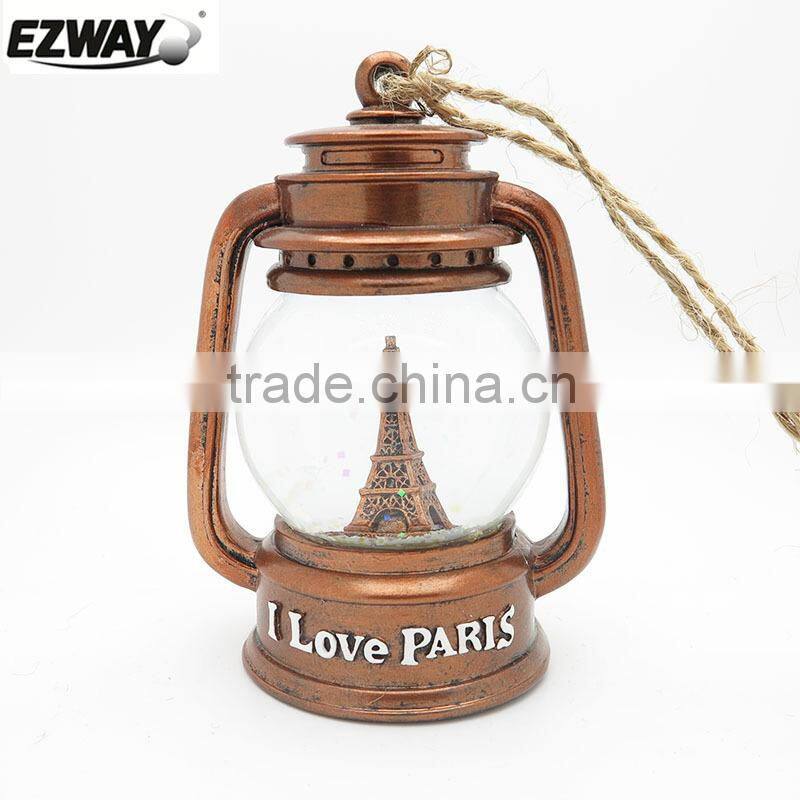 Fashion Design Cute Resin Decorative souvenir Lantern snow globes wholesale