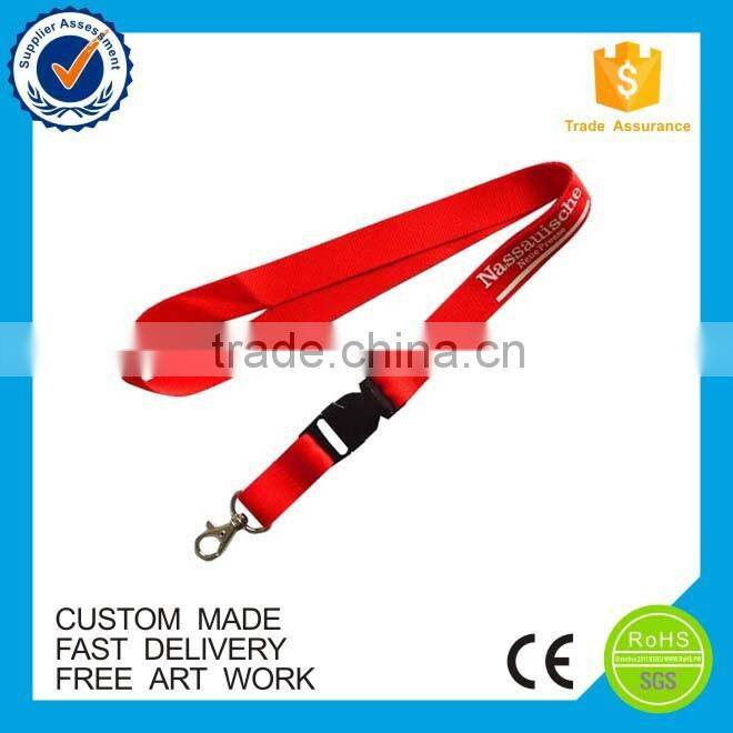 Hot sale logo printed custom polyester lanyard with metal hook