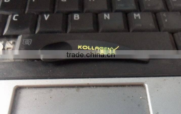 6cm white spatula with gold logo bp cosmetic cream moon falcate shape plastic Mask spatula