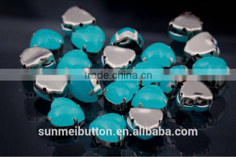 Preset Cabochon Acrylic Rhinestone in Sew on Mounting