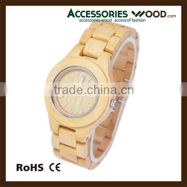 Cheap all wood wooden wrist watch for man and women