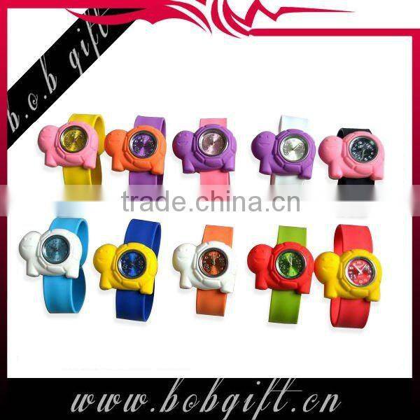 simple design tortoise silicone snap wristband watches for kids