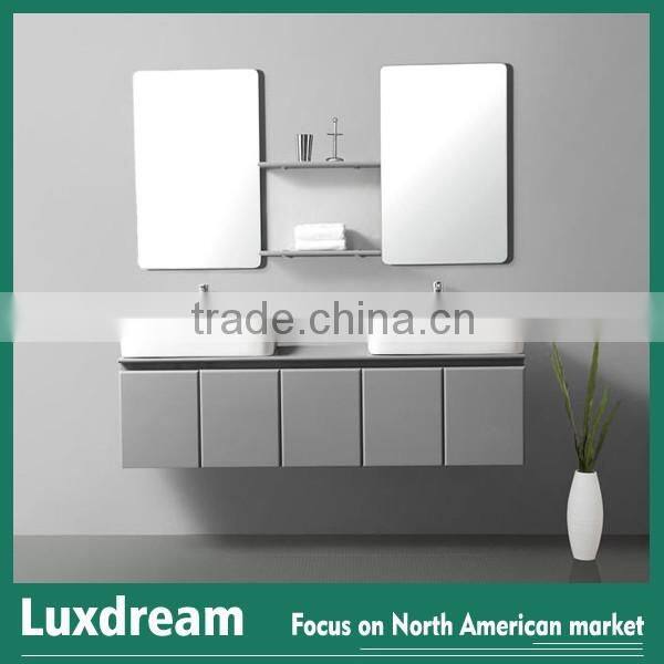Grey 60" european wall mount bathroom vanity cabinet