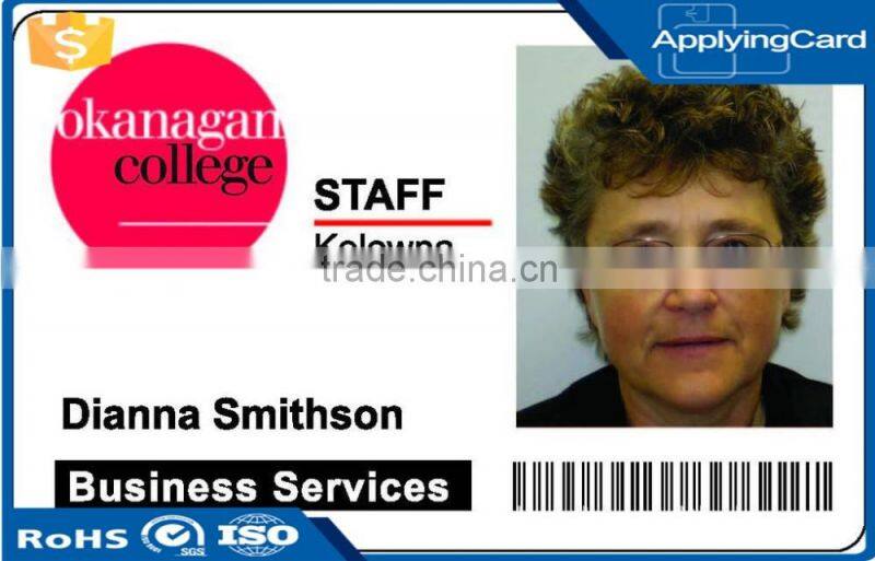 Customized Printing lastest design Plastic Sample Employee ID card cheap