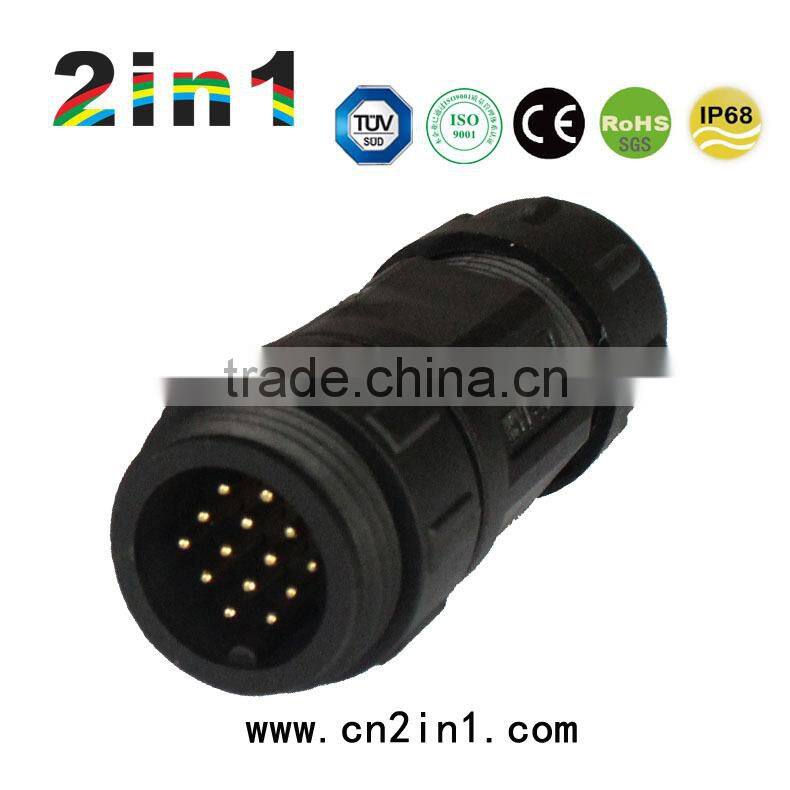SQ19-14P IP68 Soldering Electric Cable Wire Waterproof Connector