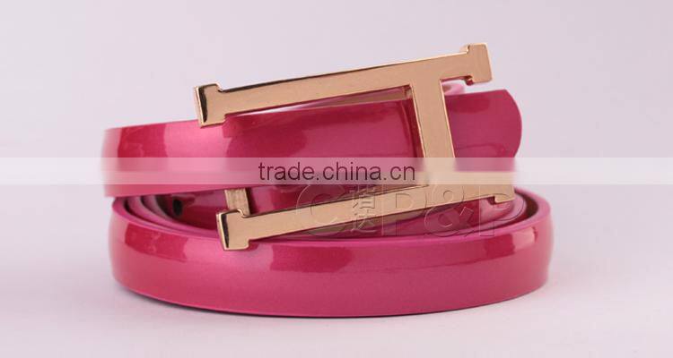 Popular indian leather belts with H gold buckle