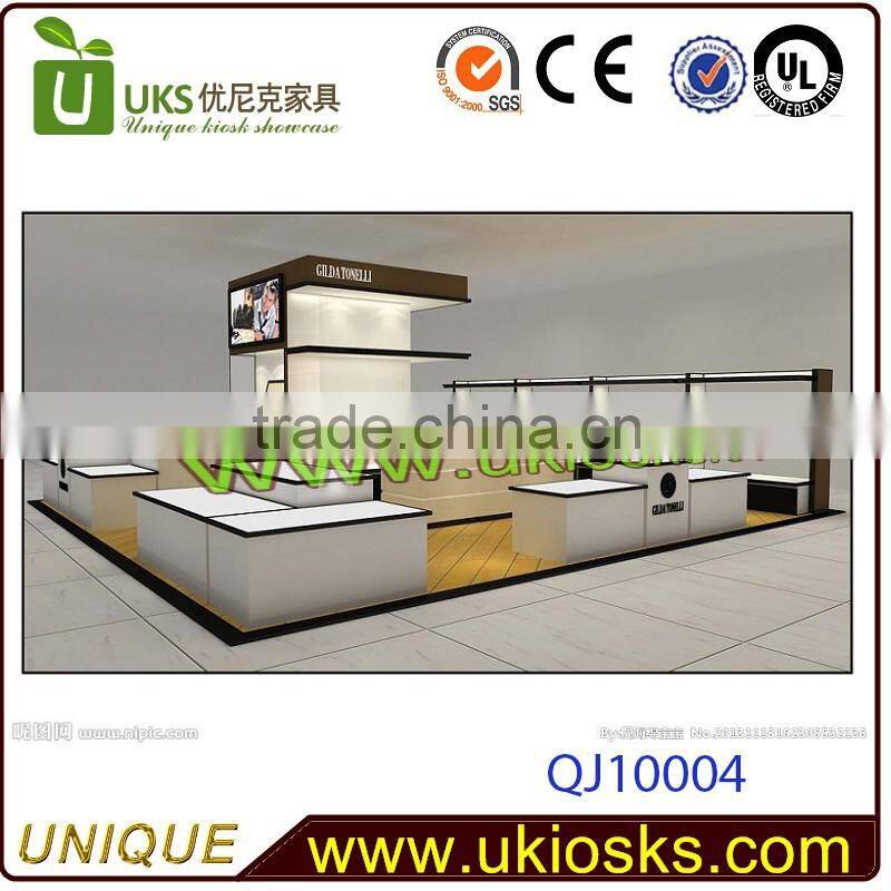 High glossy jewelry display, glass jewellery kiosk,jewellery showcase design