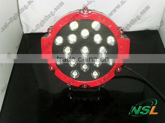 51W Led Cree Offroad Work Light 12V 24V 17pcs*3w Led Driving Working Light for 4x4 car offroad truck